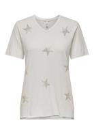 Onllucy Life Star S/S V-Neck Cs Top Tops T-shirts & Tops Short-sleeved White ONLY