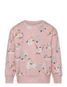 Sweater Snowman Story Tops Sweatshirts & Hoodies Sweatshirts Pink Lindex