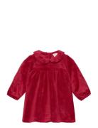 Dress Velour Dresses & Skirts Dresses Baby Dresses Long-sleeved Baby Dresses Red Lindex