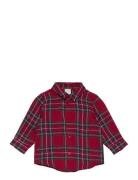 Shirt Check Tops Shirts Long-sleeved Shirts Red Lindex