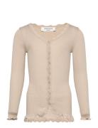 Rkbeatha Ls Cardigan W/ Lace Tops Knitwear Cardigans Cream Rosemunde Kids