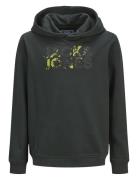 Jjstyd Corp Splash Sweat Hood Ln Jnr Tops Sweatshirts & Hoodies Hoodies Grey Jack & J S