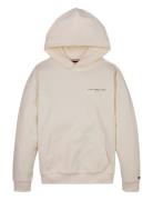 Mini Corp Hoodie Tops Sweatshirts & Hoodies Hoodies Cream Tommy Hilfiger