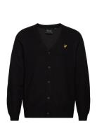 Double Knit V Neck Cardigan Tops Knitwear Cardigans Black Lyle & Scott