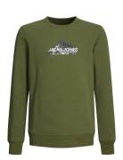 Jcomountain Logo Sweat Crew Neck Sn Jnr Tops T-shirts Long-sleeved T-Skjorte Green Jack & J S