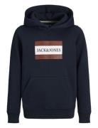 Jorfrederiksberg Box Sweat Hood Sn Jnr Tops Sweatshirts & Hoodies Hoodies Navy Jack & J S