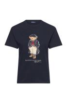 Polo Bear Logo Cotton Jersey Tee Tops T-shirts & Tops Short-sleeved Navy Polo Ralph Lauren