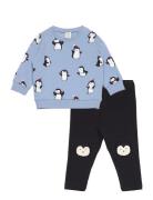 Set Sweatshirt Leggings Pengui Sets Sets With Long-sleeved T-shirt Multi/patterned Lindex