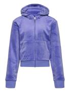 Diamante Zip Through Hoodie Tops Sweatshirts & Hoodies Hoodies Purple Juicy Couture