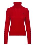 Wool-Cashmere Cable Turtleneck Sweater Tops Knitwear Turtleneck Red Polo Ralph Lauren