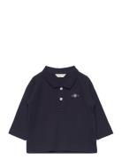 Shield Pique Ls Rugger Tops T-shirts Polo Shirts Long-sleeved Polo Shirts Navy GANT