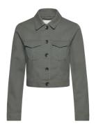 Cropped Twill Jacket Outerwear Jackets Light-summer Jacket Khaki Green Monki