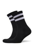 Core Stripe Crew Socks 2-Pack Lingerie Socks Regular Socks Black Organic Basics