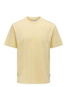 Onsfred Life Rlx Ss Tee Noos Tops T-Kortærmet Skjorte Yellow ONLY & SONS