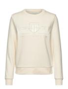 Reg Tonal Shield C-Neck Sweat Tops Sweatshirts & Hoodies Sweatshirts Cream GANT