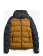 Hood Colour Block Sport Puffer Sport Men Sport Clothing Sport Outerwear Sport Jackets Sport Padded Jackets Brown Superdry Sport