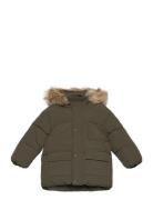 Fleece-Lined Quilted Anorak Outerwear Jackets & Coats Winter Jackets Green Mango