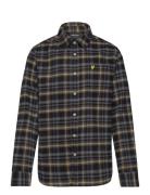 Brushed Flannel Tartan Shirt Tops Shirts Long-sleeved Shirts Black Lyle & Scott