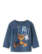 Nmmjahav Pawpatrol Nreg Ls Top Noos Cplg Tops T-shirts Long-sleeved T-Skjorte Blue Name It