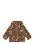 Jacket Teddy W. Lining Outerwear Fleece Outerwear Fleece Jackets Brown Minymo