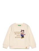 Sweater L/S Tops Sweatshirts & Hoodies Sweatshirts Cream United Colors Of Benetton