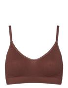 Lucia Bra Top Twist Lingerie Bras & Tops Soft Bras Tank Top Bras Brown Missya