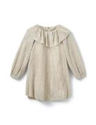 Maidask Dress Dresses & Skirts Dresses Casual Dresses Long-sleeved Casual Dresses Silver Sofie Schnoor Baby And Kids