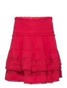 Skirt Flounce With Lace Dresses & Skirts Skirts Short Skirts Red Lindex