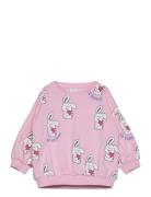 Sweatshirt Over D Aop Bunni Tops Sweatshirts & Hoodies Sweatshirts Pink Lindex