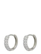 The Baby Pave Huggies-Silver Accessories Jewellery Earrings Hoops Silver LUV AJ