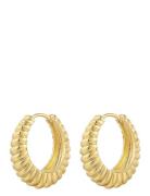 The Ridged Marbella Hoops- Gold Accessories Jewellery Earrings Hoops Gold LUV AJ