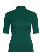 Stretch Jersey Turtleneck Tops T-shirts & Tops Short-sleeved Green Lauren Ralph Lauren