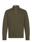 Classic Fit Sueded Jersey Polo Shirt Tops Polos Long-sleeved Green Polo Ralph Lauren