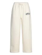 Logo Fleece Wide-Leg Sweatpant Bottoms Sweatpants Cream Polo Ralph Lauren