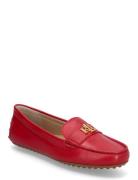 Barnsbury Nappa Leather Driver Loafers Flade Sko Red Lauren Ralph Lauren