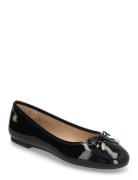 Jayna Crinkle Patent Leather Flat Ballerinasko Ballerinaer Black Lauren Ralph Lauren