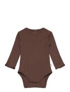 Dictesb Bodystocking Bodies Long-sleeved Brown Sofie Schnoor Baby And Kids