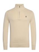 Cotton Quarter-Zip Sweater Tops Knitwear Half Zip Jumpers Cream Polo Ralph Lauren