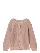 Nmfemlen Emb Ao Ls Knit Card Lil Tops Knitwear Cardigans Pink Lil'Atelier