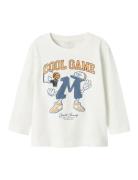 Nmmthorhim Nreg Ls Top Box Tops T-shirts Long-sleeved T-Skjorte White Name It