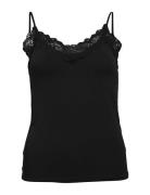 Objleena Sus Lace Singlet Top Noos Tops T-shirts & Tops Sleeveless Black Object