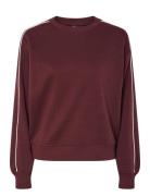 Pcchilli Ls Loose Sweat D2D Bc Tops Sweatshirts & Hoodies Sweatshirts Burgundy Pieces