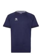 Hmllead S/S Poly Jersey Sport Men Men Sports Clothes Sport Tops Sport T-Skjorte Navy Hummel