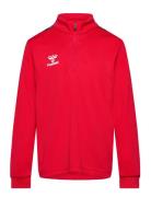 Hmlauthentic Half Zip Sweat Kids Sport Sweatshirts & Hoodies Sweatshirts Red Hummel