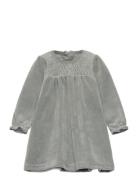 Dress Velour Dresses & Skirts Dresses Casual Dresses Long-sleeved Casual Dresses Grey Huttelihut