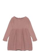 Dress Ls Knit Dresses & Skirts Dresses Casual Dresses Long-sleeved Casual Dresses Pink Huttelihut