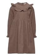 Dress Corduroy Dresses & Skirts Dresses Casual Dresses Long-sleeved Casual Dresses Brown Huttelihut