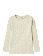 Nmfgago Ls Slim Top Lil Noos Tops T-shirts Long-sleeved T-Skjorte Cream Lil'Atelier