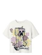 Nkfdiki Minecraft Ss Nreg Top Box Bio Tops T-Kortærmet Skjorte White Name It