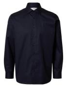 Slhreg-Ethan Shirt Ls Spread Noos Tops Shirts Business Black Selected Homme